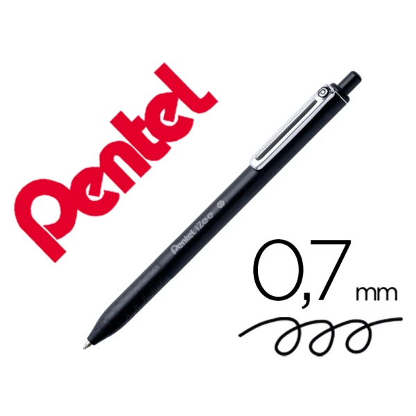 Thumbnail-Esferografica pentel izee ponta de 0,7mm retratil cor preta – 12 unidades