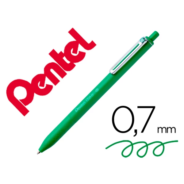 Thumbnail-Esferografica pentel izee ponta de 0,7mm retratil cor verde – 12 unidades