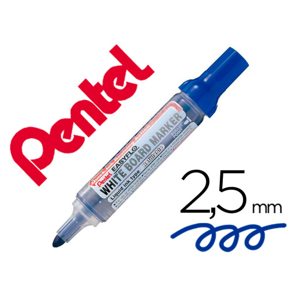 Thumbnail-Marcador pentel para quadro branco easyflo recarregavel cor azul – 12 unidades