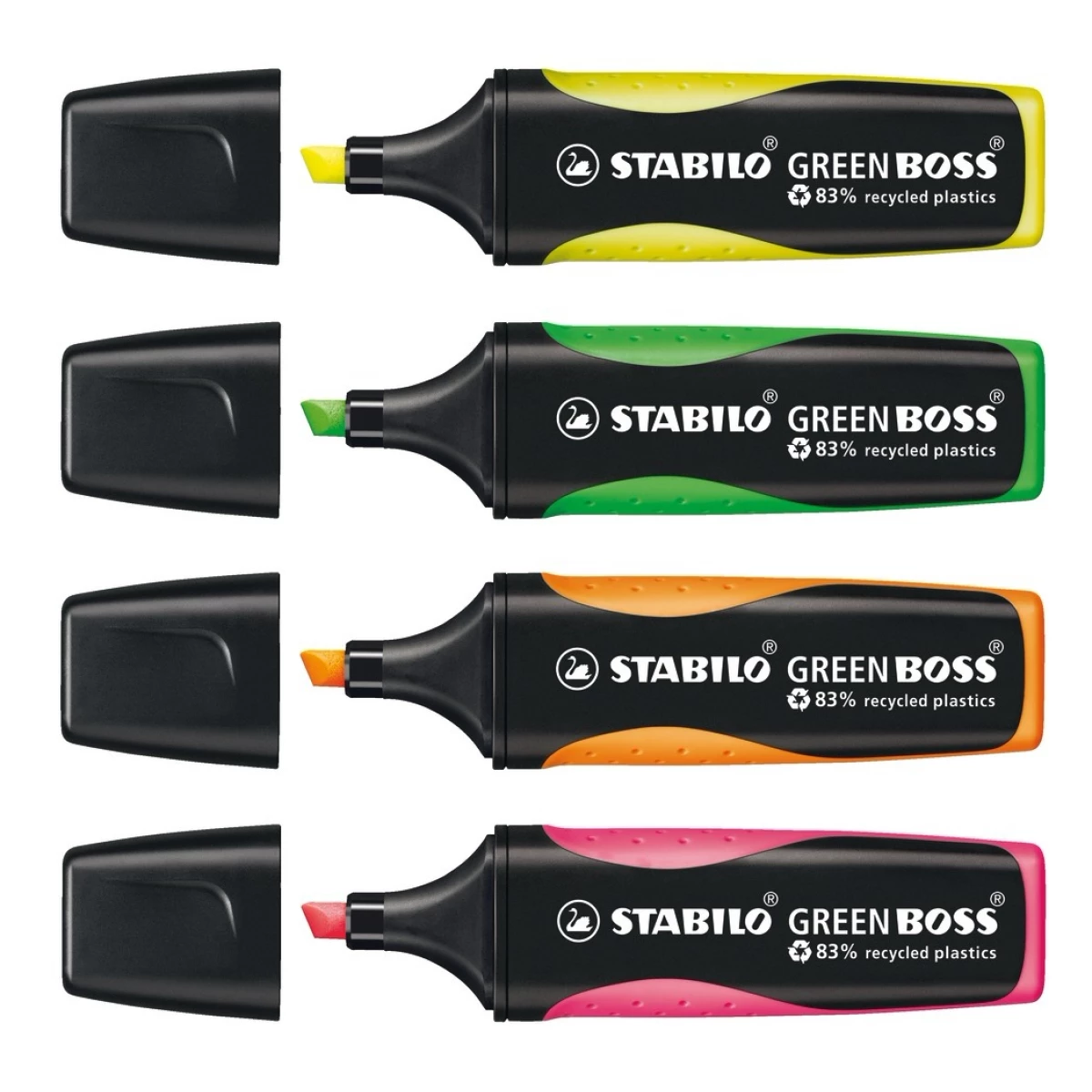 Galery – STABILO GREEN BOSS marcador 4 unidade(s) Ponta de cinzel Verde, Laranja, Rosa, Amarelo0