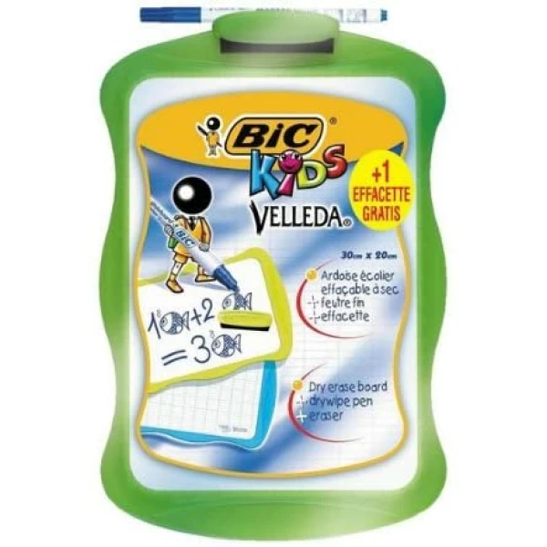 Thumbnail-Bic Velleda Kids Quadro Escolar Milimétrico Branco + 1 Caneta Velleda Azul + 1 Borracha – Dimensões: 20x30cm