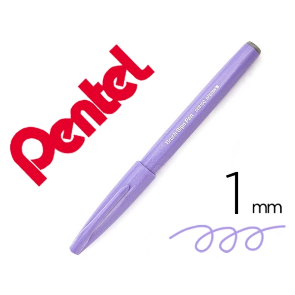 Thumbnail-Marcador pentel brush sign pen cor violeta azulado – 10 unidades