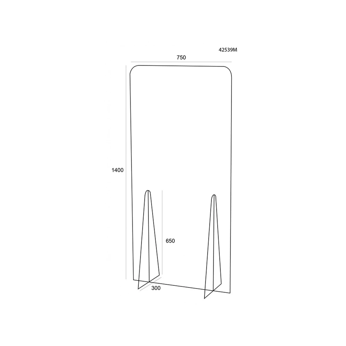 Galery – Visor de protecao archivo 2000 de pe metacrilato transparente 750×1400 mm0