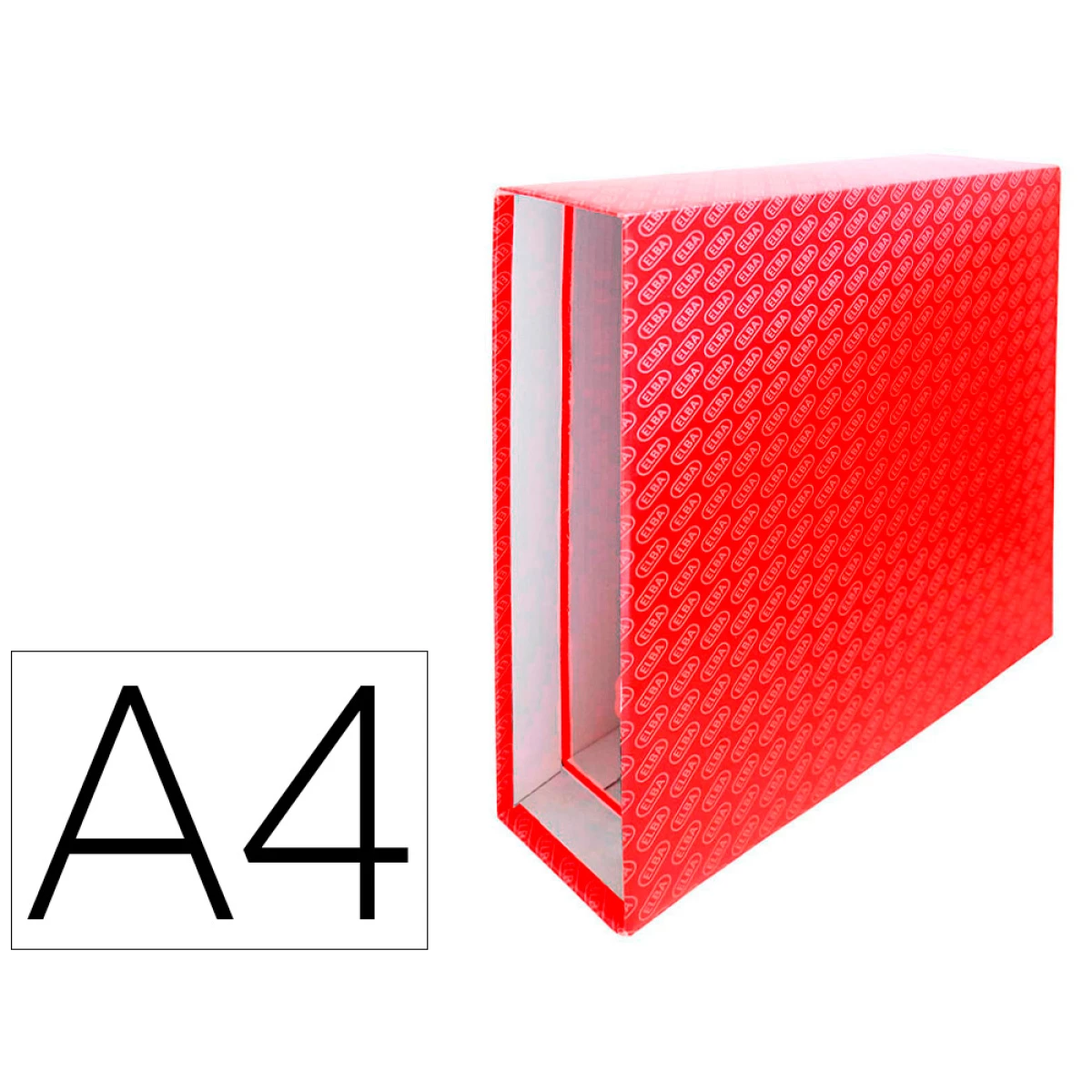Thumbnail-Caixa para pasta de arquivo de alavanca cartao forrado elba din a4 lombada 85 mm vermelho