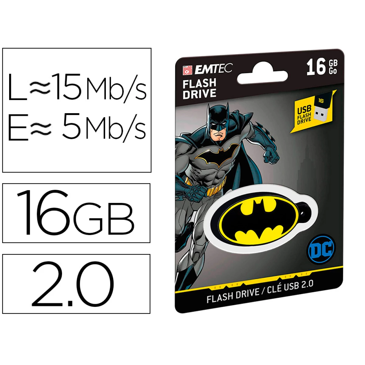 Thumbnail-Pen drive usb emtec flash 16 gb usb 2.0 collector batman