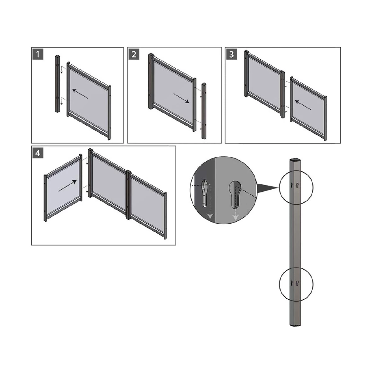 Galery – Suporte conector nobo para tela separadora modular nobo premium plus0