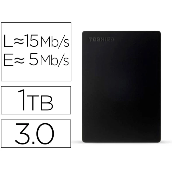 Thumbnail-Disco rigido externo toshiba canvio slim hdd 2,50/’ 5.000 mbit/s usb 3.0 1 tb cor preta