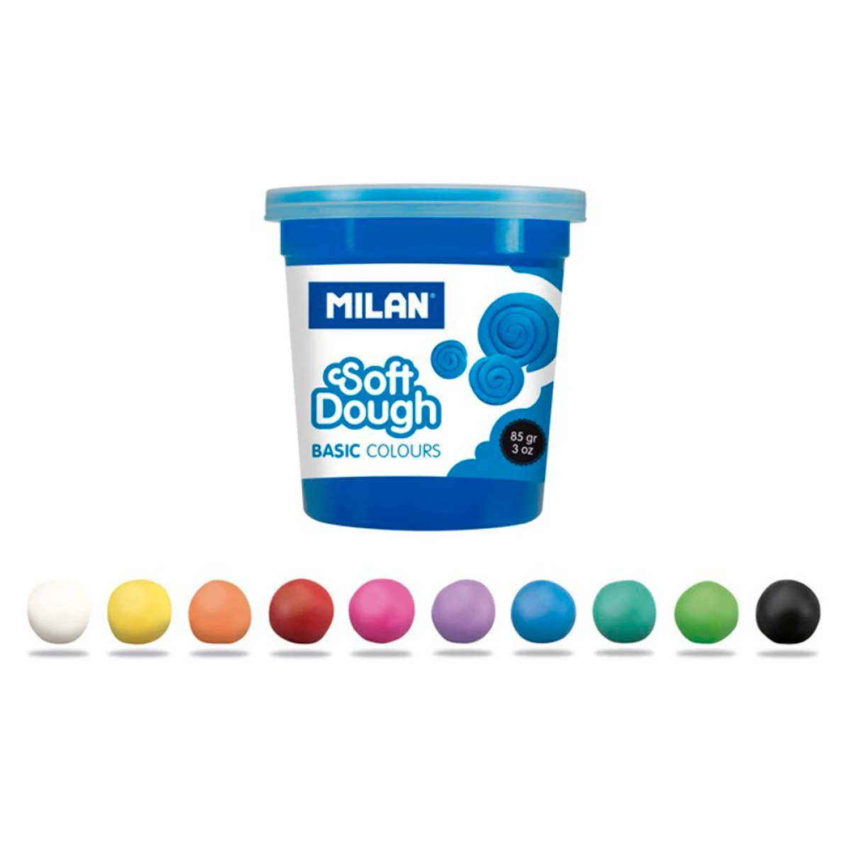 Galery – Plasticina milan para modelar soft dough basic caixa de 10 frascos cores sortidas 85 g0