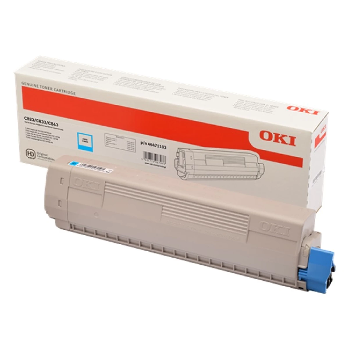 Thumbnail-Cartucho de toner original OKI C823/C833/C843 ciano – 46471103