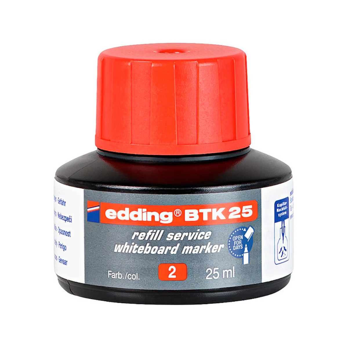 Galery – Tinta marcador edding quadro branco btk-25 cor vermelho frasco de 25 ml0