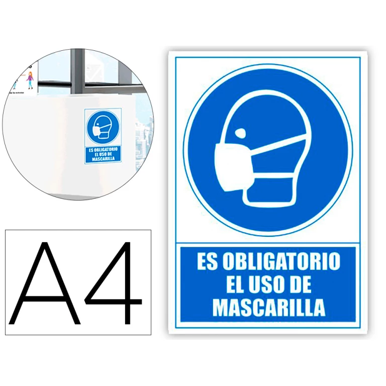 Thumbnail-Pictograma archivo 2000 obrigatorio o uso de mascara pvc cor azul 210×297 mm