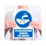 Galery – Pictograma archivo 2000 obrigatorio lavar as maos pvc cor azul 210×297 mm0