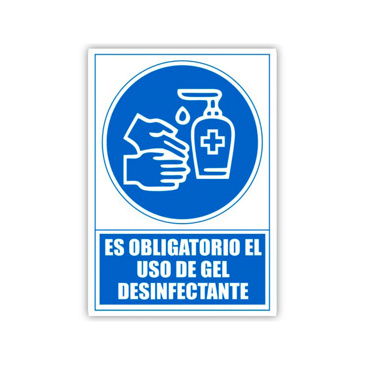 Galery – Pictograma archivo 2000 obrigatorio o uso de gel desinfetante pvc cor azul 210×297 mm0