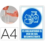 Thumbnail-Pictograma archivo 2000 obrigatorio o uso de gel desinfetante pvc cor azul 210×297 mm