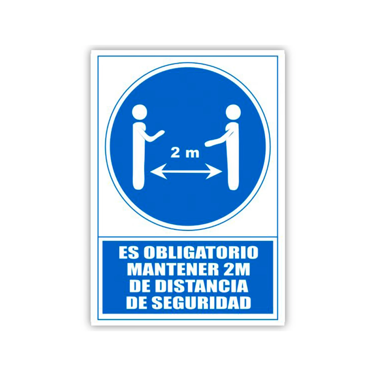 Galery – Pictograma archivo 2000 obrigatorio manter 2 m de distancia de seguranca pvc cor azul 210×297 mm0