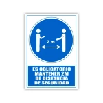 Galery – Pictograma archivo 2000 obrigatorio manter 2 m de distancia de seguranca pvc cor azul 210×297 mm0