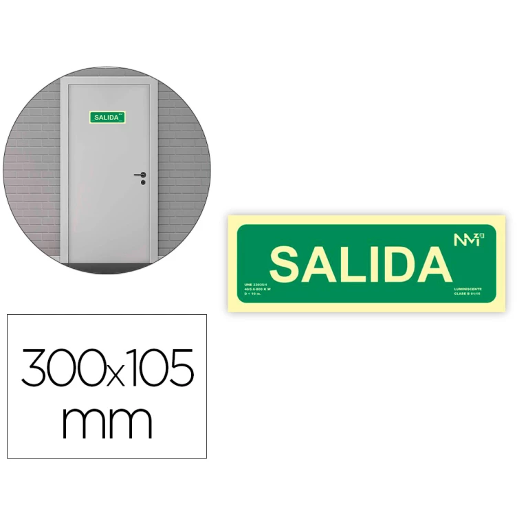 Thumbnail-Pictograma archivo 2000 saida pvc verde luminiscente 300×105 mm pack de 2 unidades