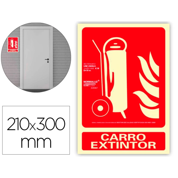 Thumbnail-Pictograma archivo 2000 carro extintor pvc vermelho luminiscente 210×300 mm