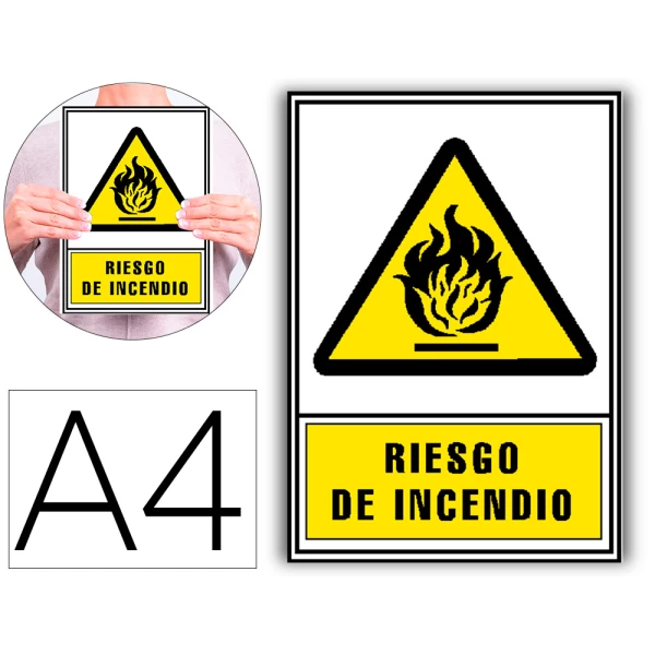 Thumbnail-Pictograma archivo 2000 risco de incendio pvc amarelo luminiscente 210×297 mm