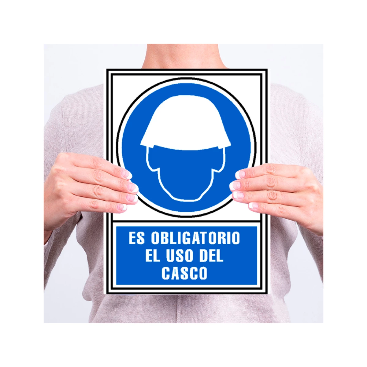 Galery – Pictograma archivo 2000 obrigatorio uso de capacete pvc azul luminiscente 210×297 mm0