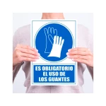 Galery – Pictograma archivo 2000 obrigatorio uso de luvas pvc azul luminiscente 210×297 mm0