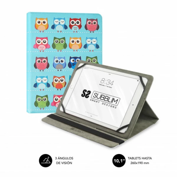 Thumbnail-SUBBLIM Universal Tablet Cover TRENDY CASE OWLS 10,1″