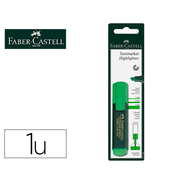 Thumbnail-Marcador faber castell fluorescente textliner 48-63 verde blister de 1 unidade