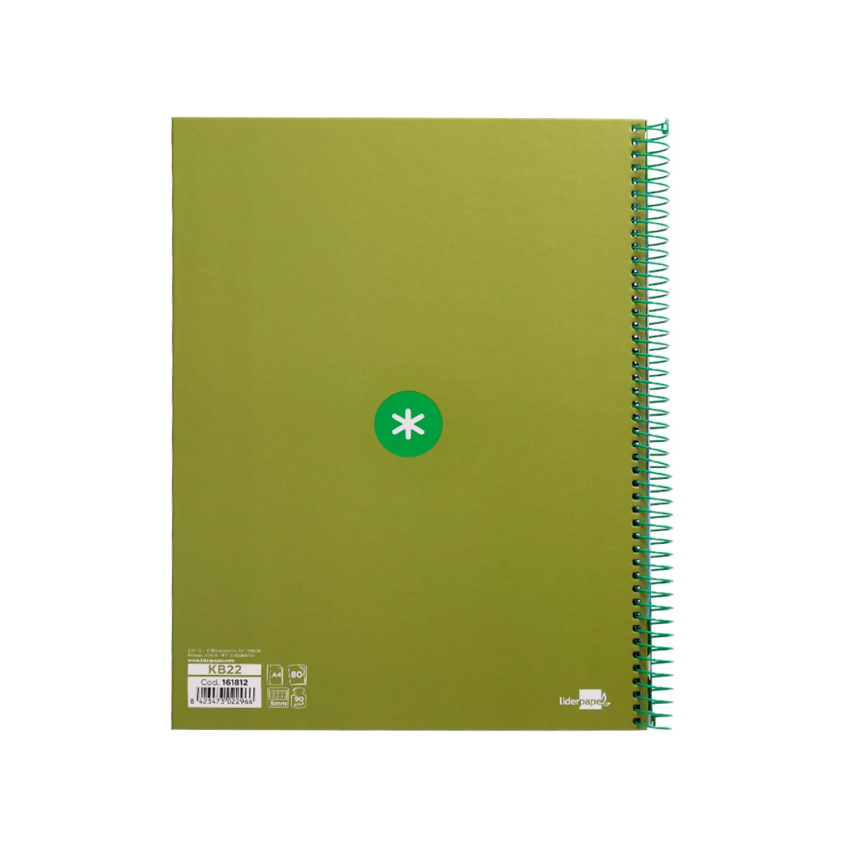 Galery – Caderno espiral liderpapel din a4 antartik capa forrada 80f 90 gr quadricula 5mm 1 banda 4 furos cor verde0