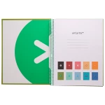 Galery – Caderno espiral liderpapel din a4 antartik capa forrada 80f 90 gr quadricula 5mm 1 banda 4 furos cor verde0