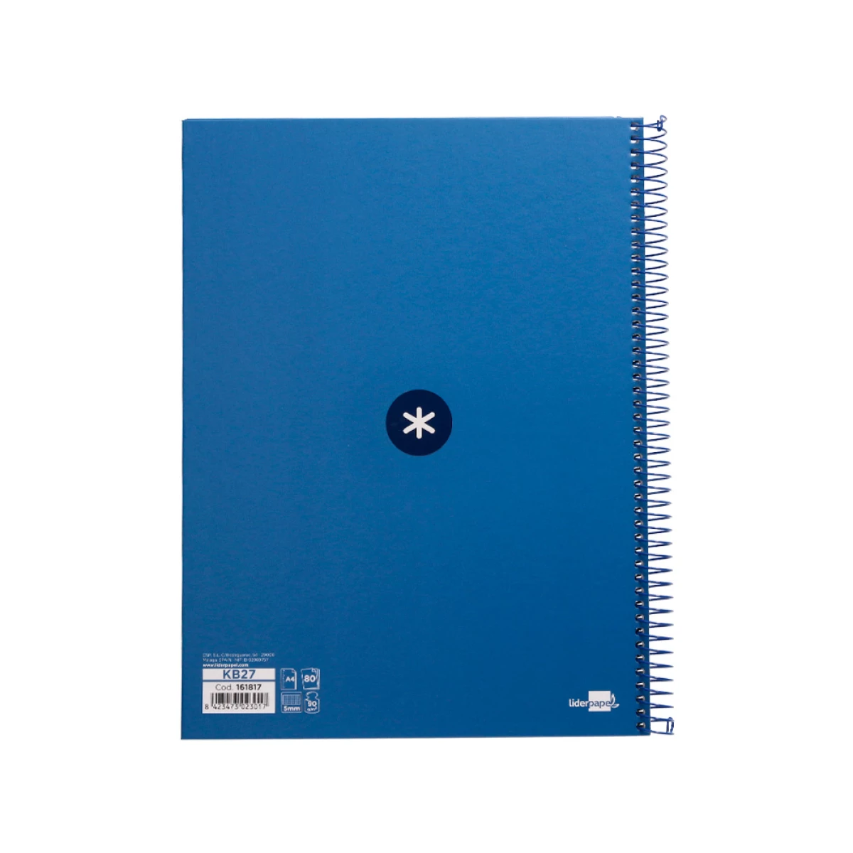 Galery – Caderno espiral liderpapel din a4 antartik capa forrada 80f 90 gr quadricula 5mm 1 banda 4 furos cor azul escuro0