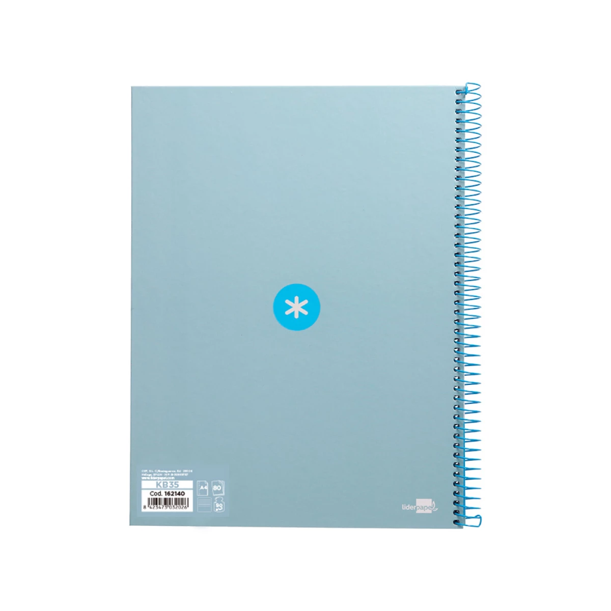 Galery – Caderno espiral liderpapel din a4 antartik capa forrada 80f 90 gr pautado 1 banda 4 furos cor celeste0