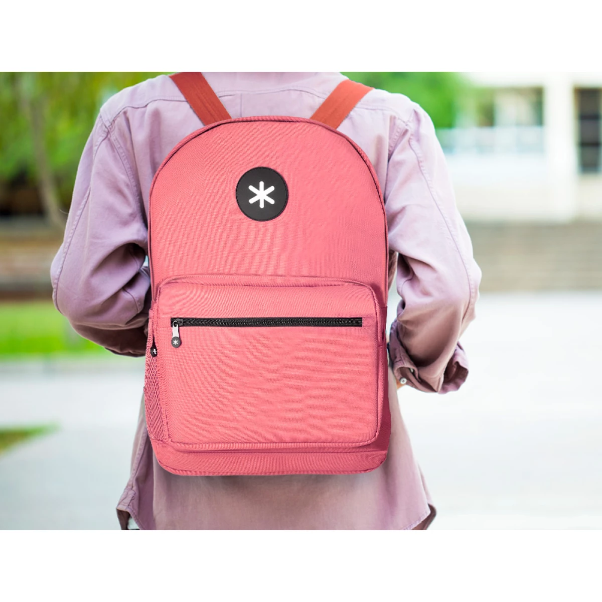 Galery – Mochila para portatil 15,6/’ antartik com pega e bolso frontal com fecho cor coral 320x140x430 mm0