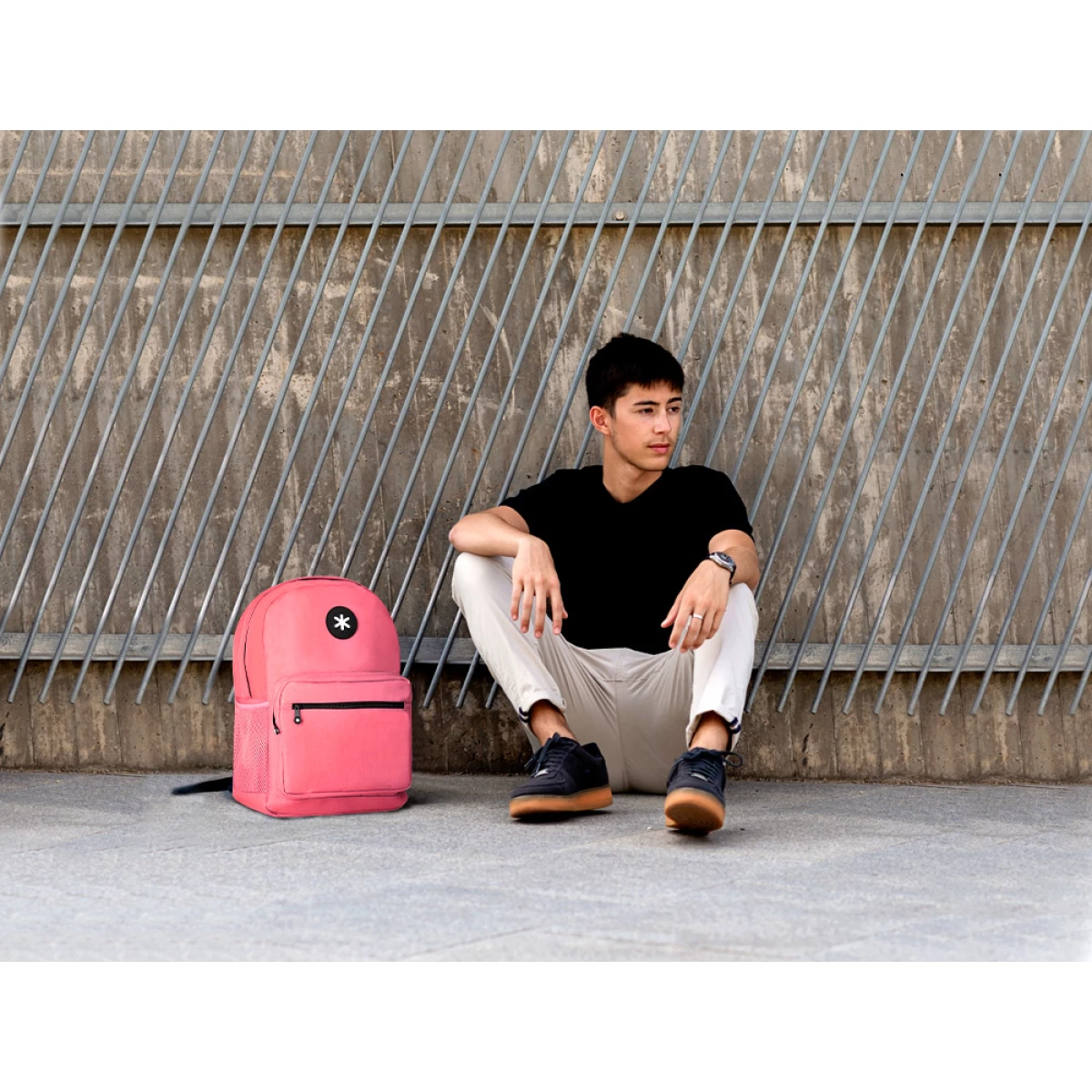 Galery – Mochila para portatil 15,6/’ antartik com pega e bolso frontal com fecho cor coral 320x140x430 mm0