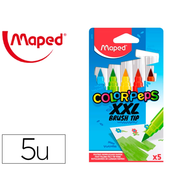 Thumbnail-Marcador maped color peps jumbo ponta pincel caixa de 5 cores sortidas