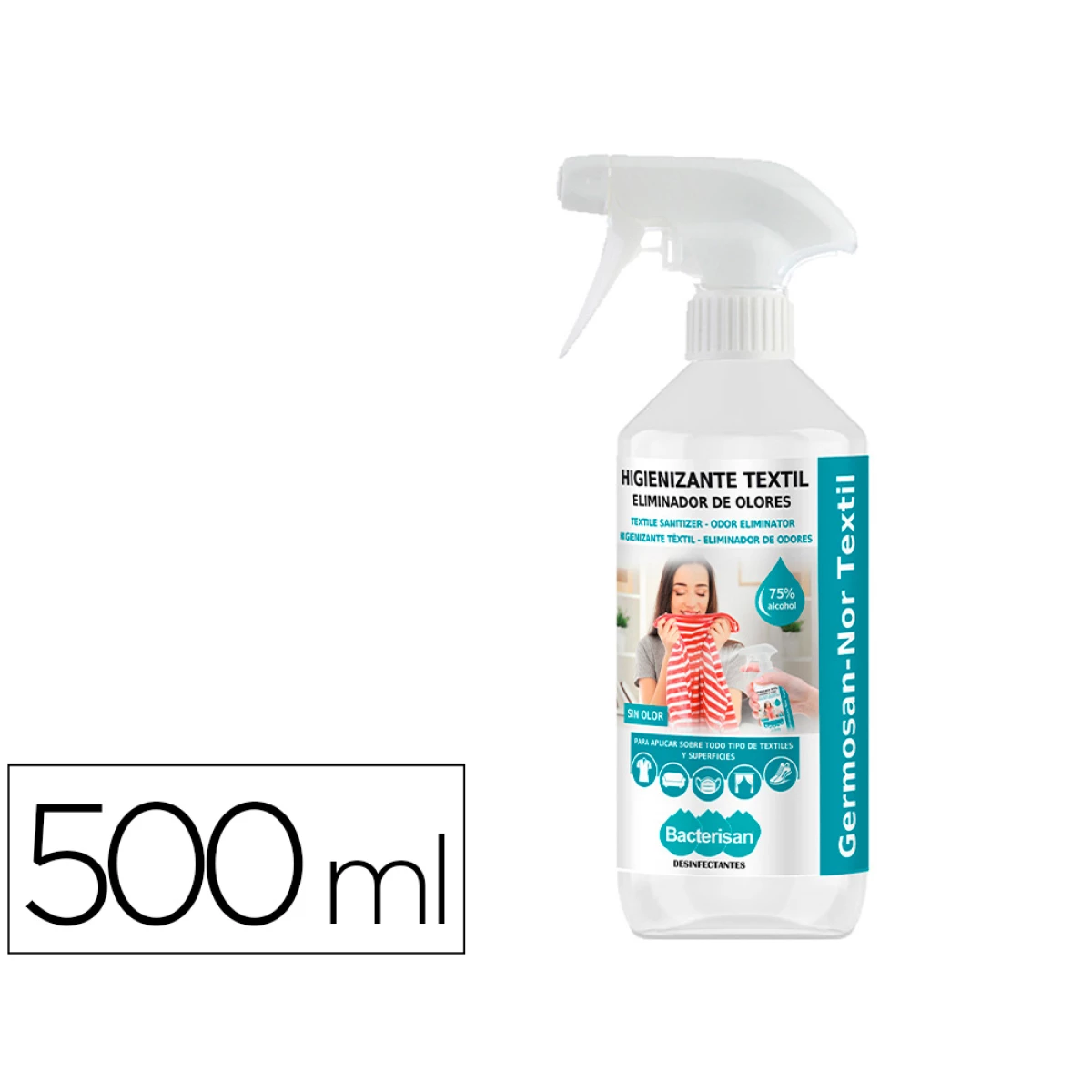 Thumbnail-Desinfetante bacterisan germosan-nor bp7 virucida para textil frasco pulverizador de 500 ml