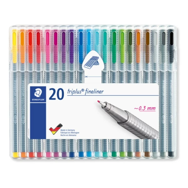 Thumbnail-Marcador staedtler triplus fineliner estojo 20 cores sortidas