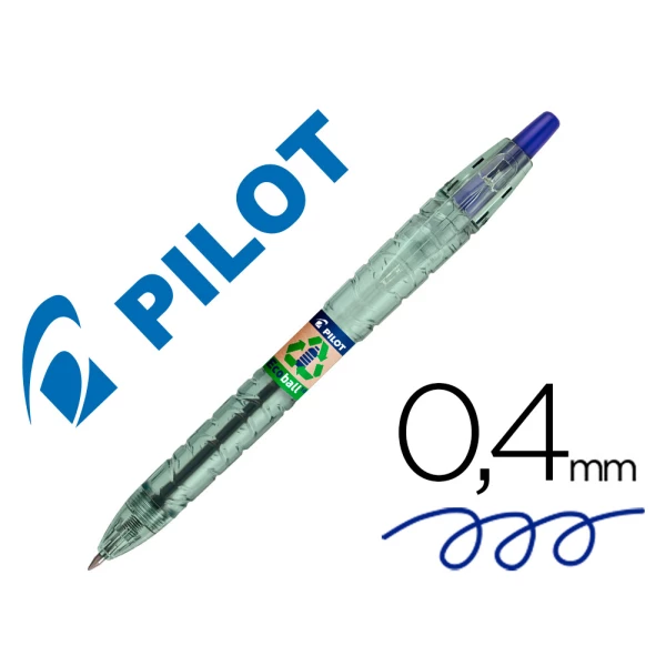 Thumbnail-Esferografica pilot ecoball plastico reciclado tinta de oleo ponta de esfera 1 mm cor azul – 10 unidades