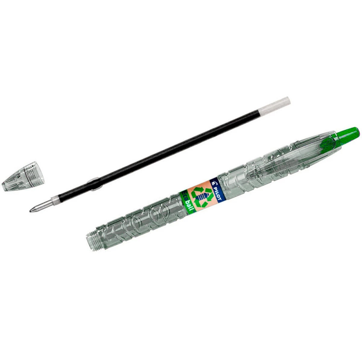 Galery – Esferografica pilot ecoball plastico reciclado tinta de oleo ponta de esfera 1 mm cor verde – 10 unidades0