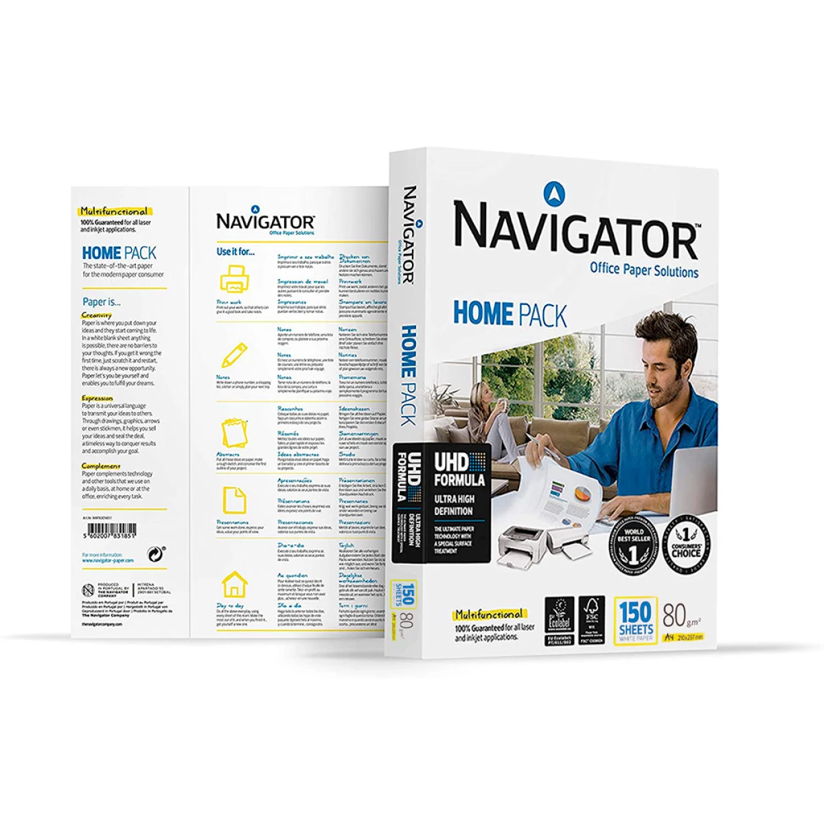 Galery – Papel fotocopia navigator din a4 80 gr embalagem de 150 folhas0