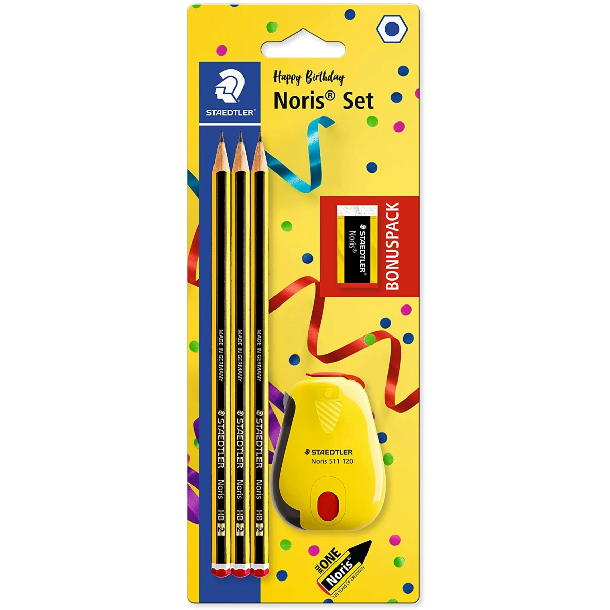 Thumbnail-Staedtler Noris 120 Pack de 3 Lápis de Grafite Hexagonais + Borracha + Apontador – Chumbo HB Ultra-resistente 2mm – Madeira de Florestas Sustentáveis