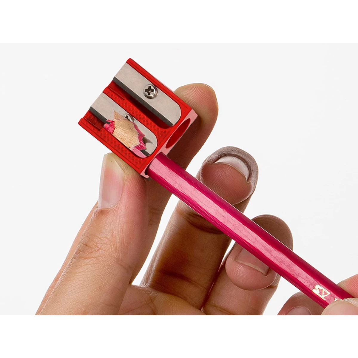 Galery – Apara lapis liderpapel metalico 2 usos cor vermelho0