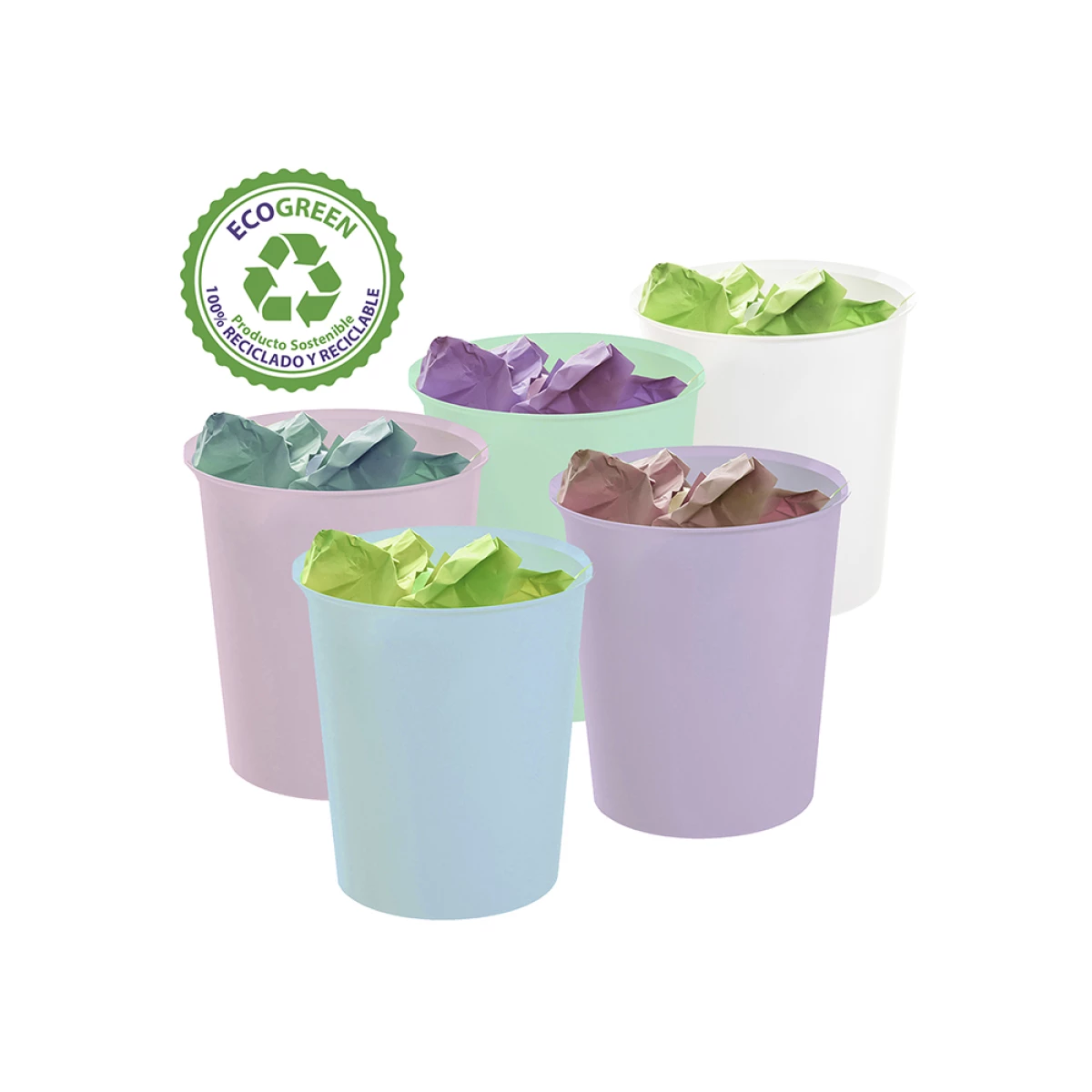 Galery – Cesto de papeis archivo 2000 ecogreen plastico 100% reciclavel 18 litros cor verde pastel0