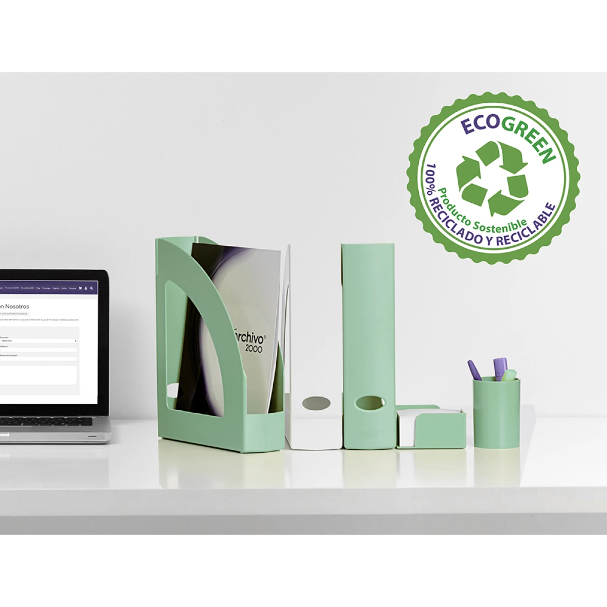 Galery – Porta lapis archivo 2000 ecogreen plastico 100% reciclado e reciclavel cor verde pastel0