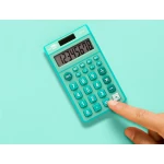 Galery – Calculadora liderpapel de bolso xf13 8 digitos solar e pilhas cor verde 115x65x8 mm0