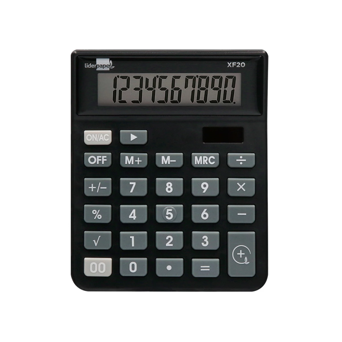 Galery – Calculadora liderpapel de secretaria xf20 10 digitos solar e pilhas cor preto 127x105x24 mm0