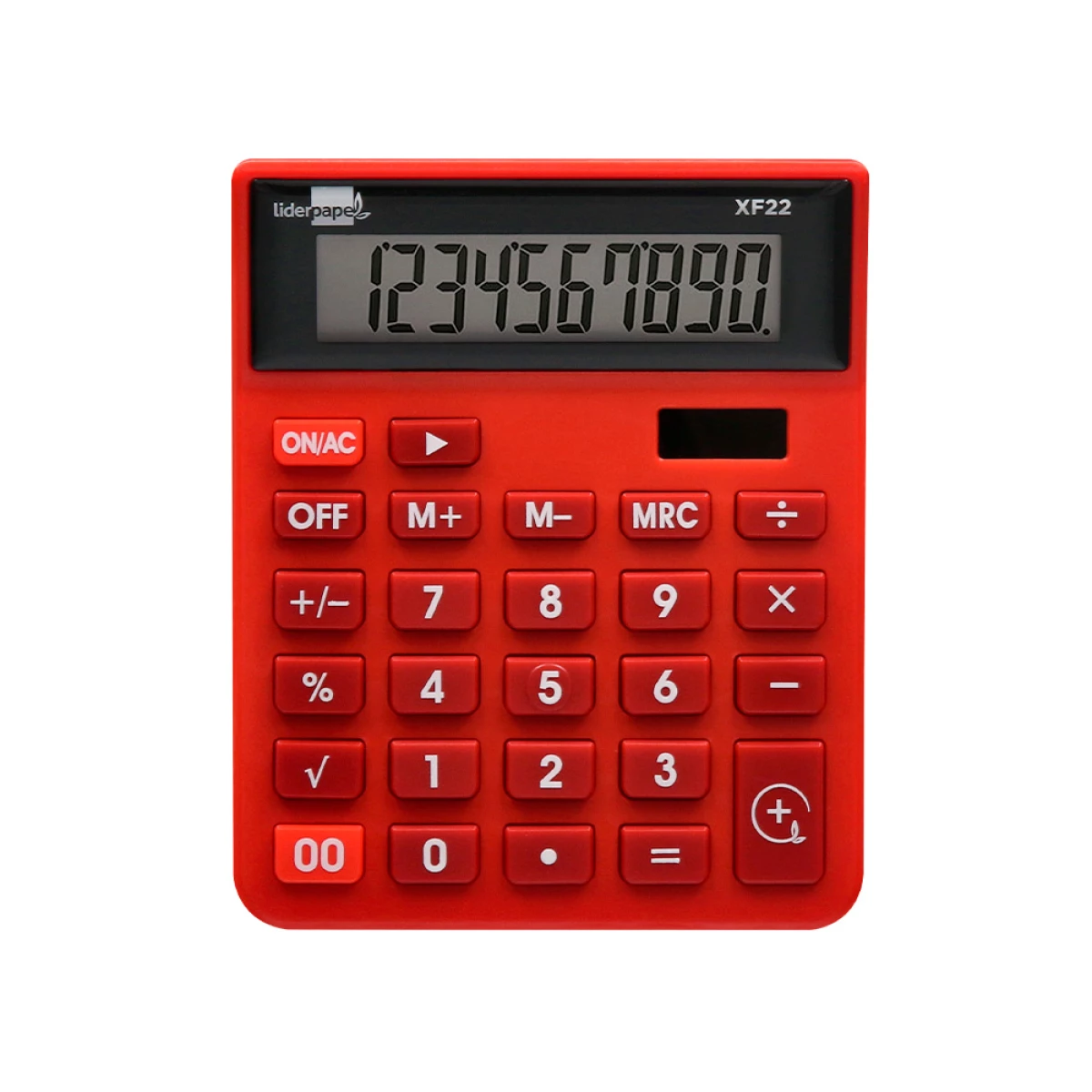 Galery – Calculadora liderpapel de secretaria xf22 10 digitos solar e pilhas cor vermelho 127x105x24 mm0