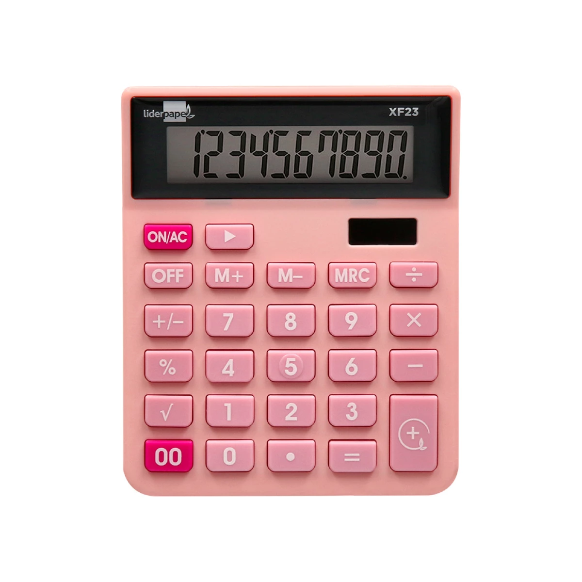 Galery – Calculadora liderpapel de secretaria xf23 10 digitos solar e pilhas cor rosa 127x105x24 mm0