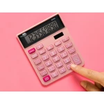 Galery – Calculadora liderpapel de secretaria xf23 10 digitos solar e pilhas cor rosa 127x105x24 mm0