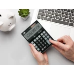 Galery – Calculadora liderpapel de secretaria xf31 14 digitos solar e pilhas cor preto 170x122x35 mm0