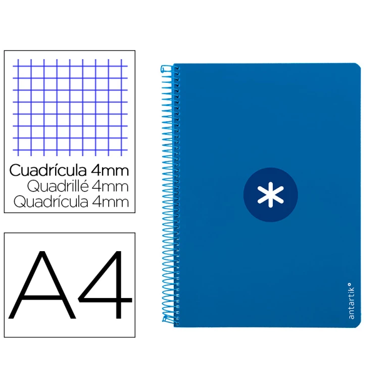 Thumbnail-Caderno espiral liderpapel a4 antartik capa dura 80f 100gr quadricula 4mm com margem cor azul escuro